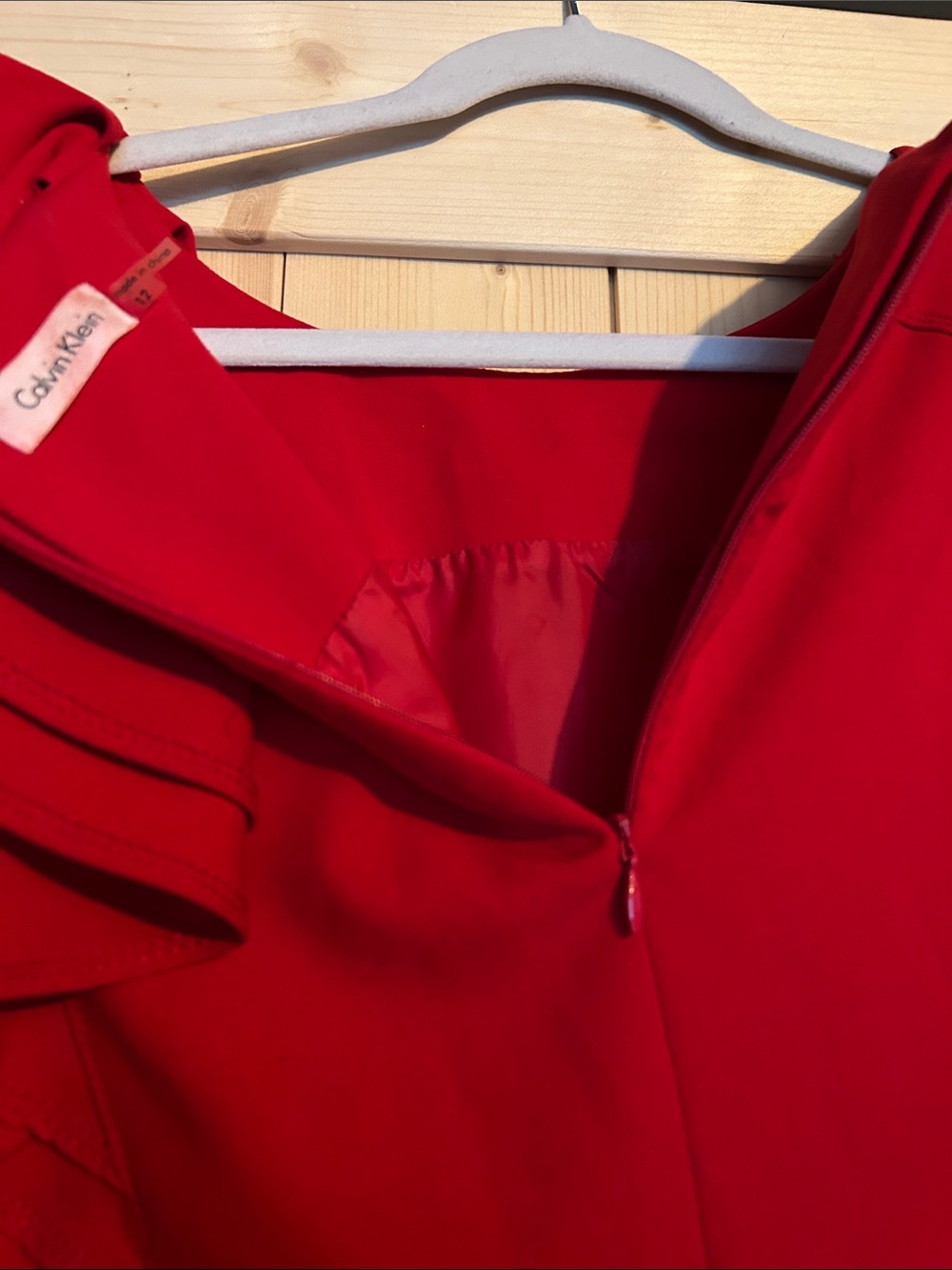 Calvin Klein Red Ruffle Dress - Picture 5 of 7